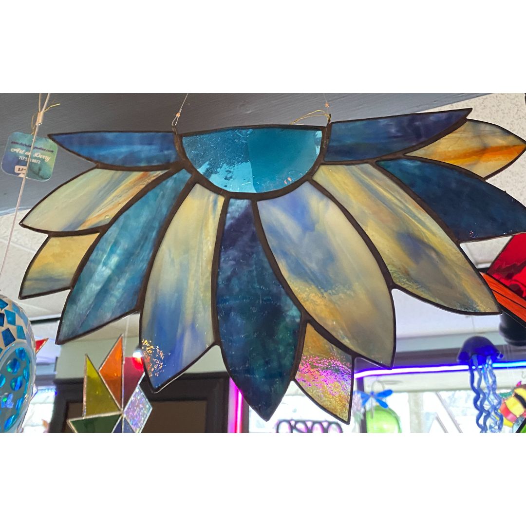 Stained Glass Half Sunflower