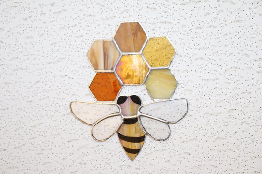 Bumble Bee w/ Honeycomb Suncatcher