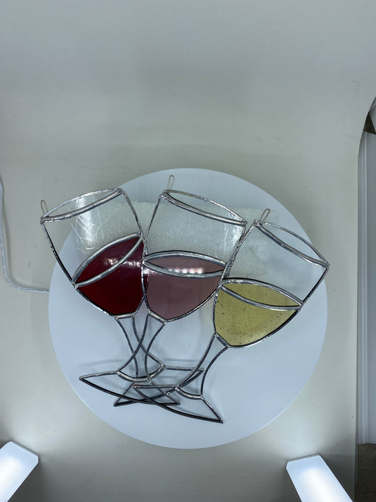 Wine Glass SunCatchers 1 of each-Red Rosè and White
