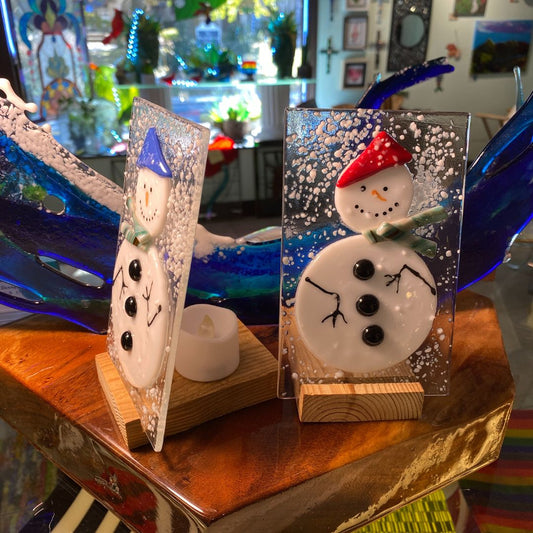 Snowman votive